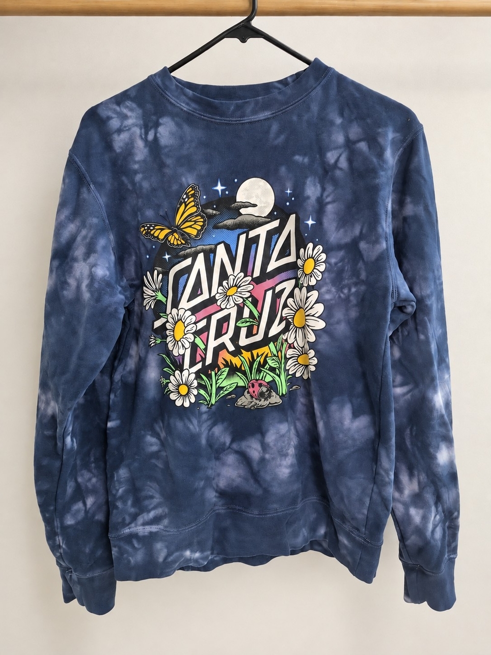 Santa Cruz Skateboards Tie Dye Floral Butterfly Crewneck Sweatshirt XS
